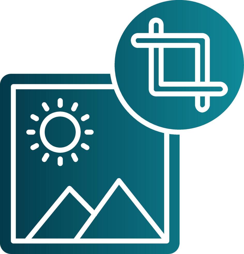 Crop Glyph Gradient Round Corner Icon vector