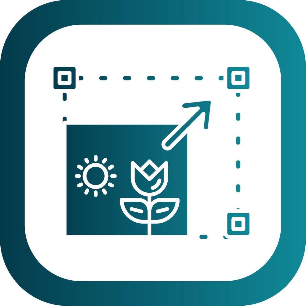 Resizing Glyph Gradient Round Corner Icon vector
