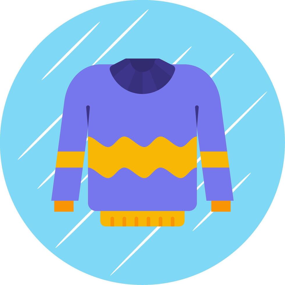 Sweater Flat Blue Circle Icon vector