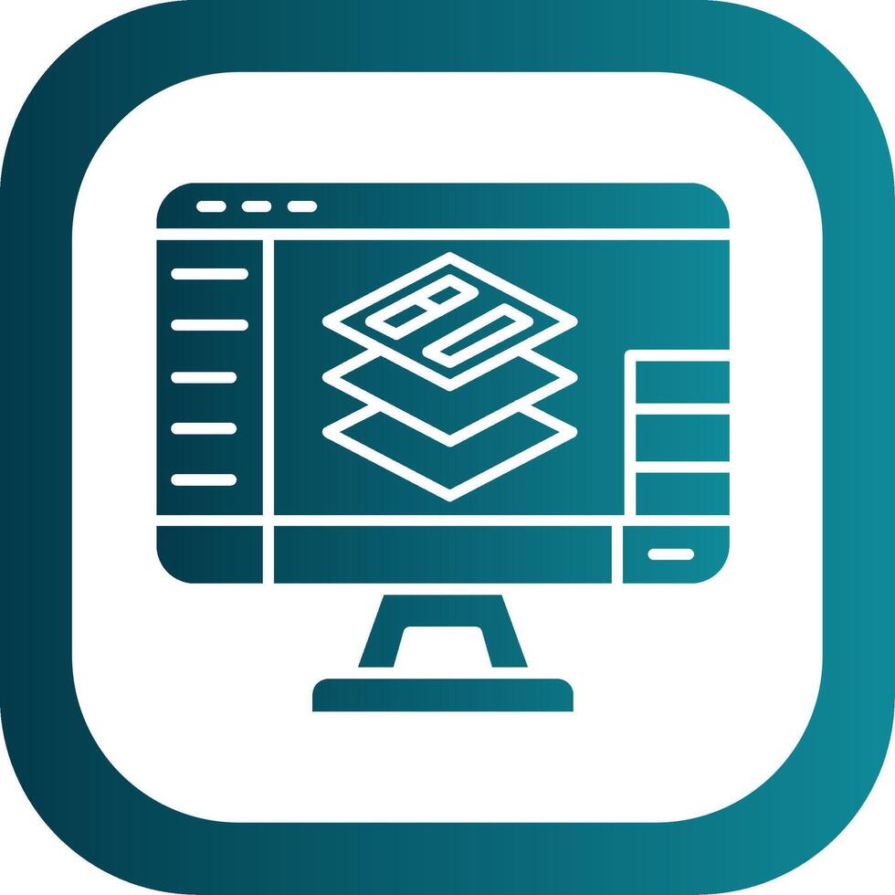 Layers Glyph Gradient Round Corner Icon vector
