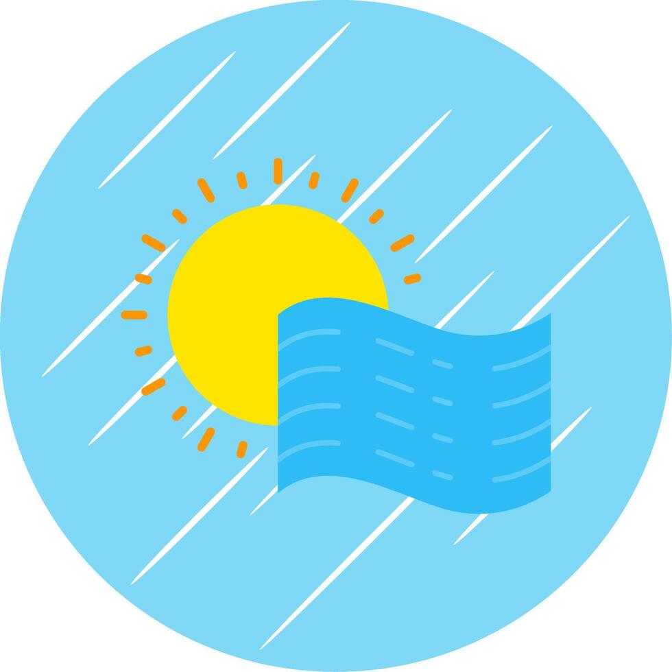 Fog Flat Blue Circle Icon vector
