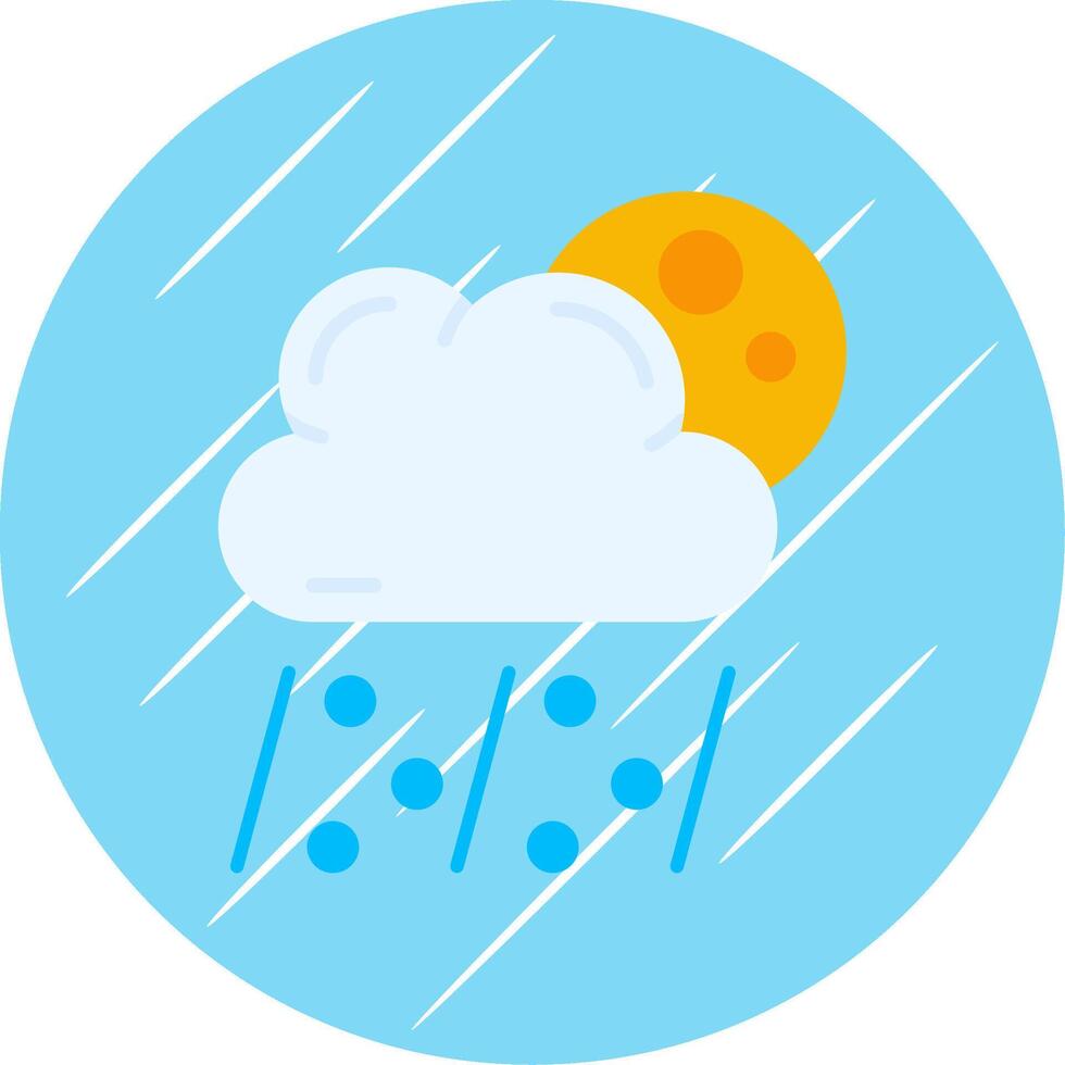 granizo plano azul circulo icono vector