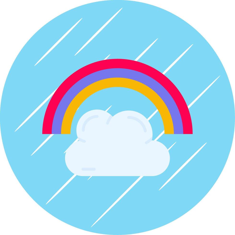 Rainbow Flat Blue Circle Icon vector