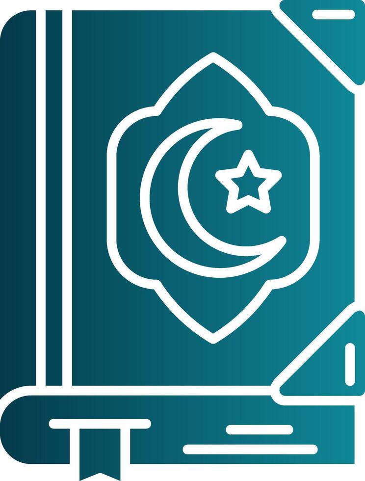 Quran Glyph Gradient Round Corner Icon vector