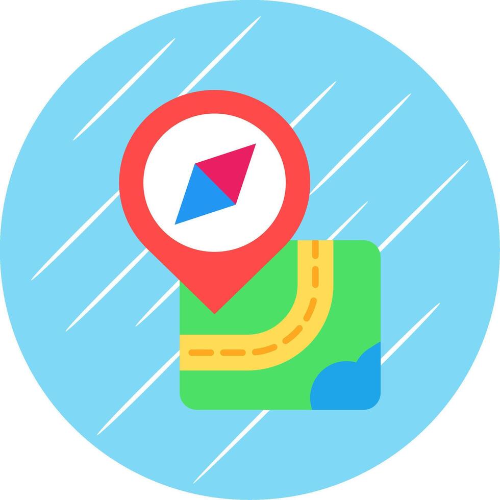 Navigation Flat Blue Circle Icon vector