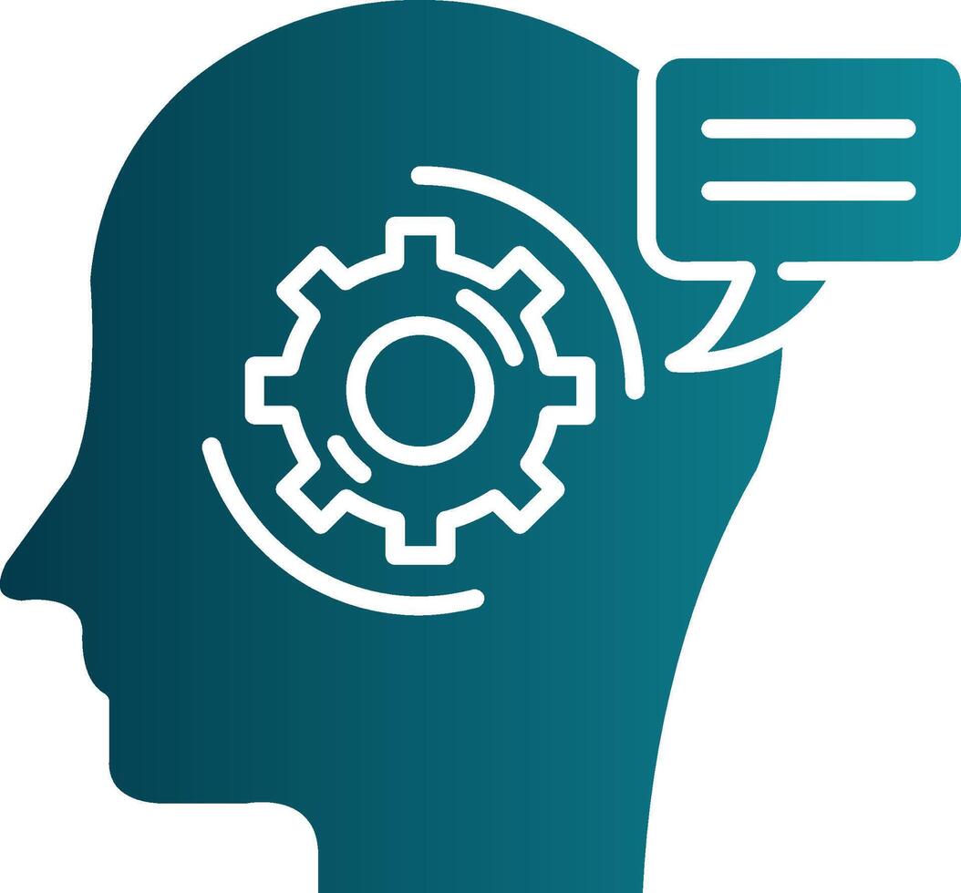 Thinking Glyph Gradient Round Corner Icon vector