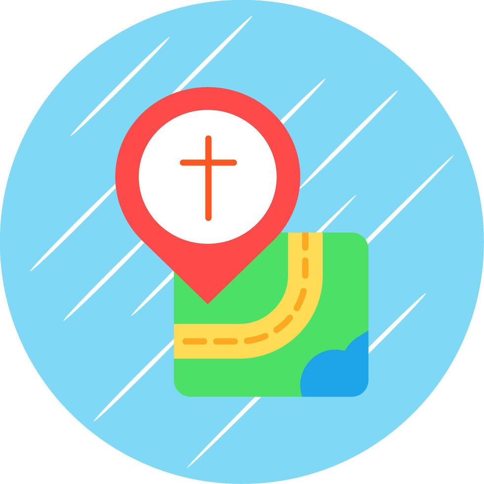 Iglesia plano azul circulo icono vector
