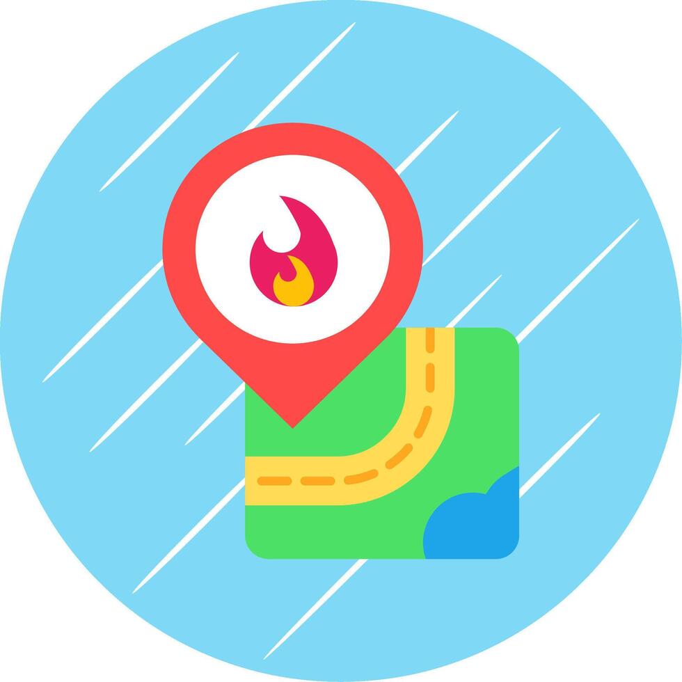 fuego plano azul circulo icono vector