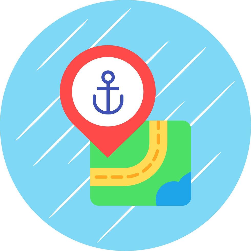 Port Flat Blue Circle Icon vector