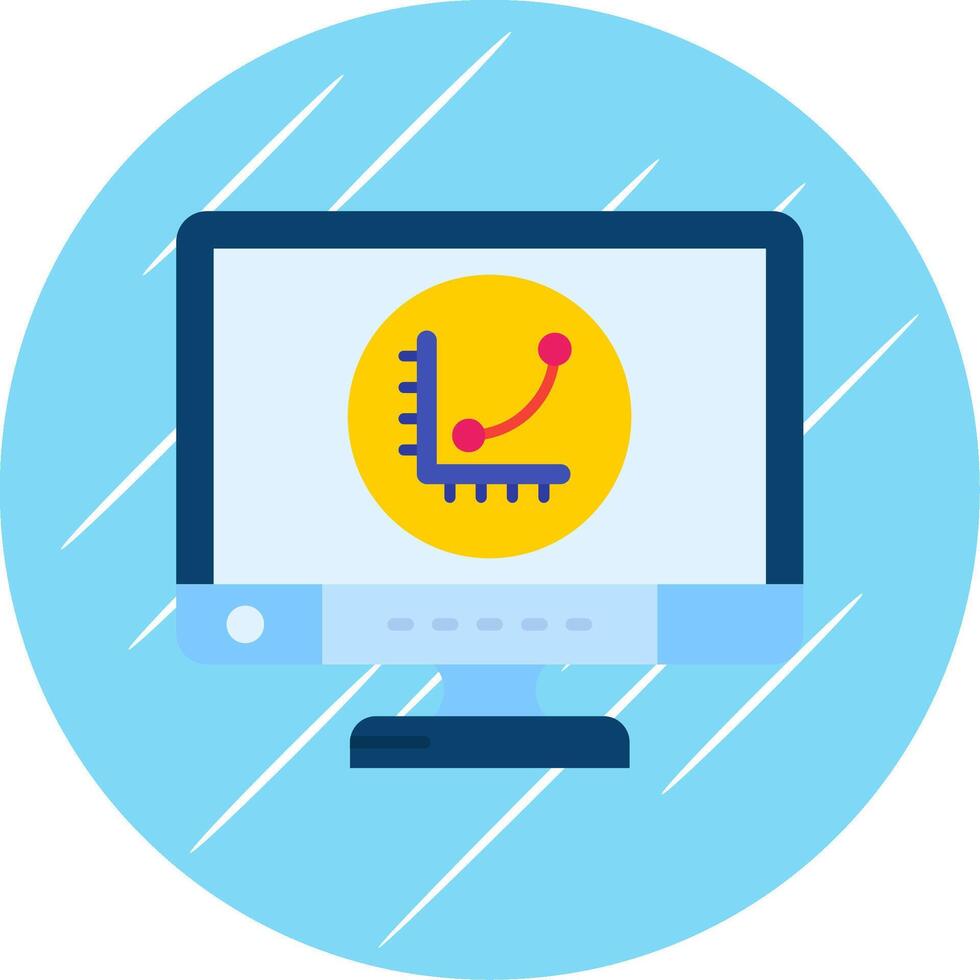 Graph Flat Blue Circle Icon vector