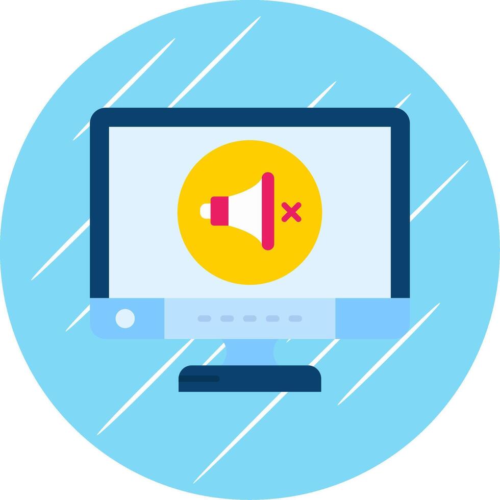 Mute Flat Blue Circle Icon vector