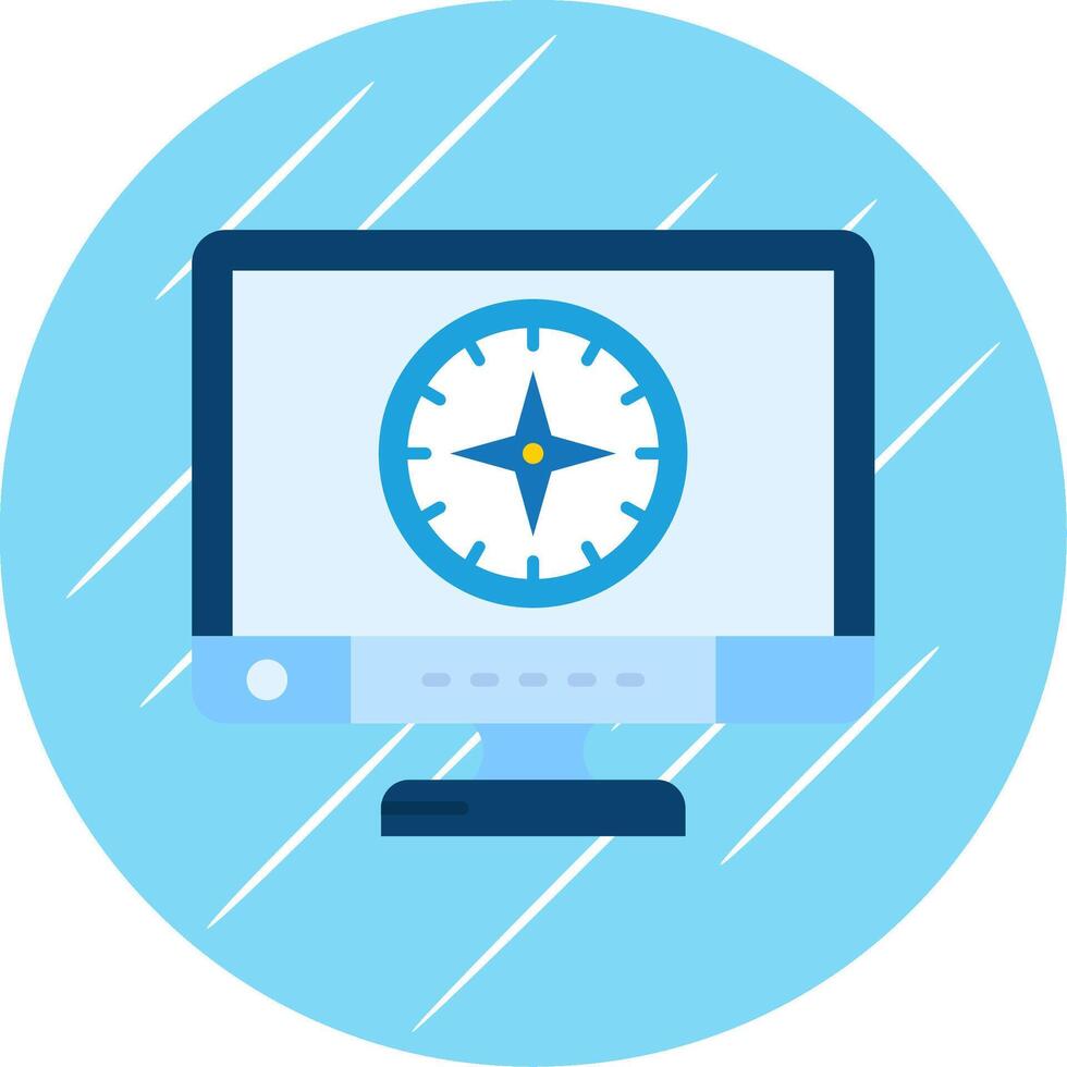 Compass Flat Blue Circle Icon vector