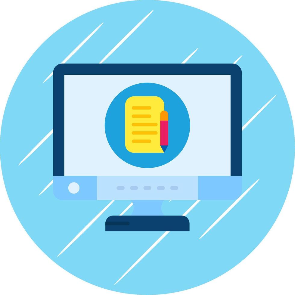 Edit Flat Blue Circle Icon vector