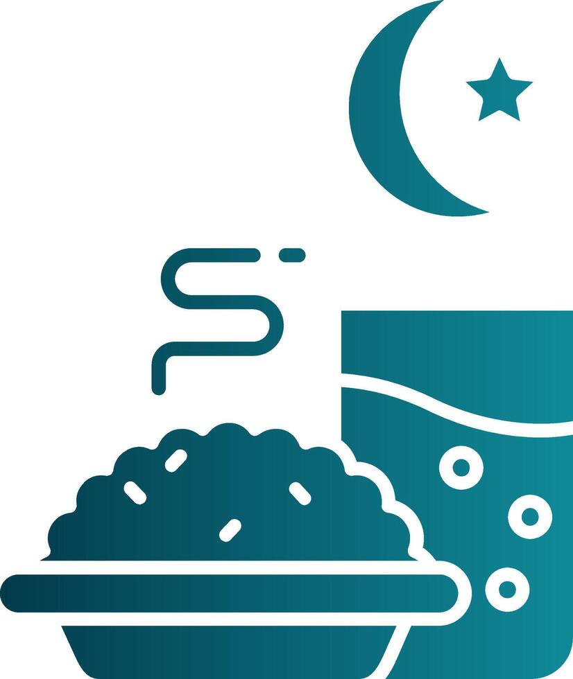 Iftar Glyph Gradient Round Corner Icon vector