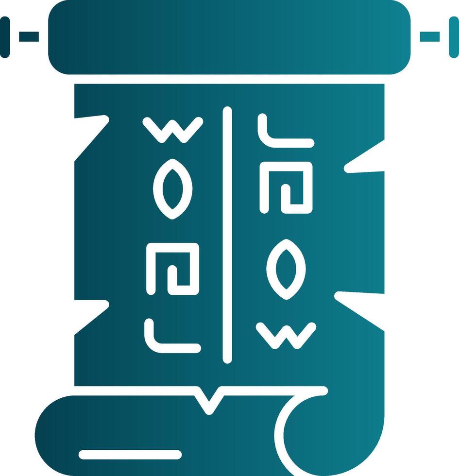 Papyrus Glyph Gradient Round Corner Icon vector