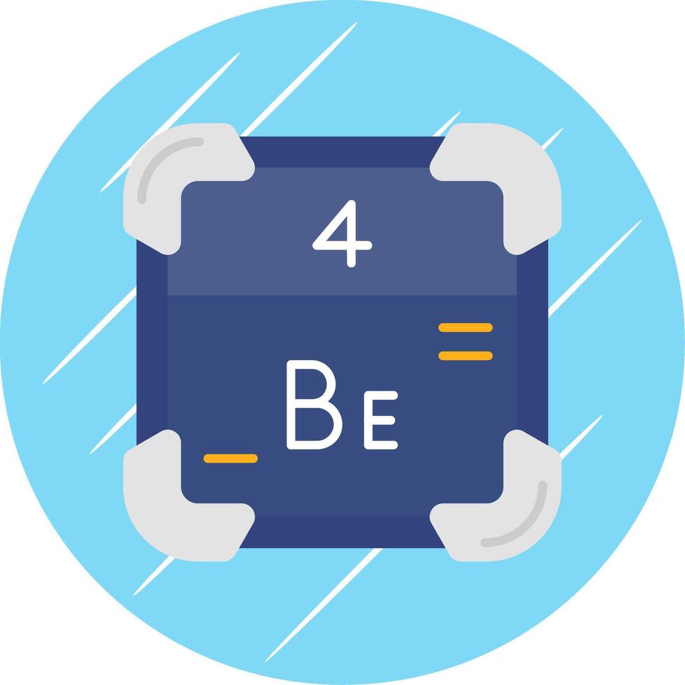 Beryllium Flat Blue Circle Icon vector