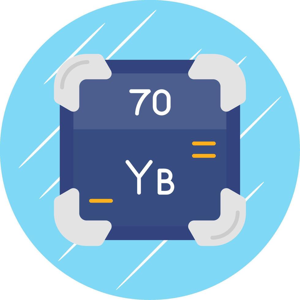 Ytterbium Flat Blue Circle Icon vector