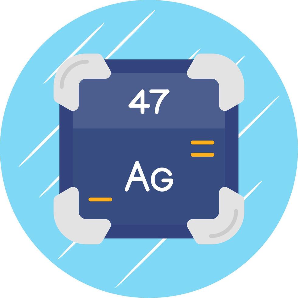 Silver Flat Blue Circle Icon vector