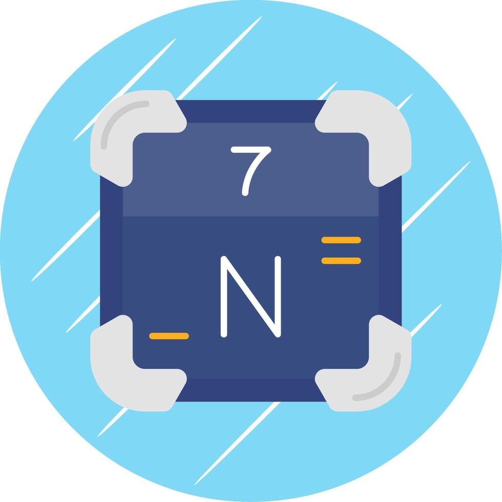 Nitrogen Flat Blue Circle Icon vector