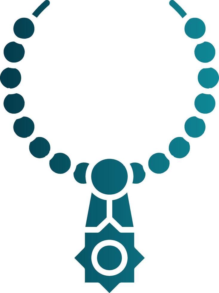 Necklace Glyph Gradient Round Corner Icon vector