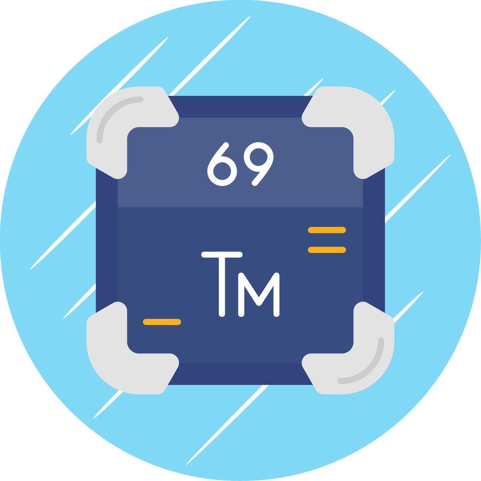 Thulium Flat Blue Circle Icon vector