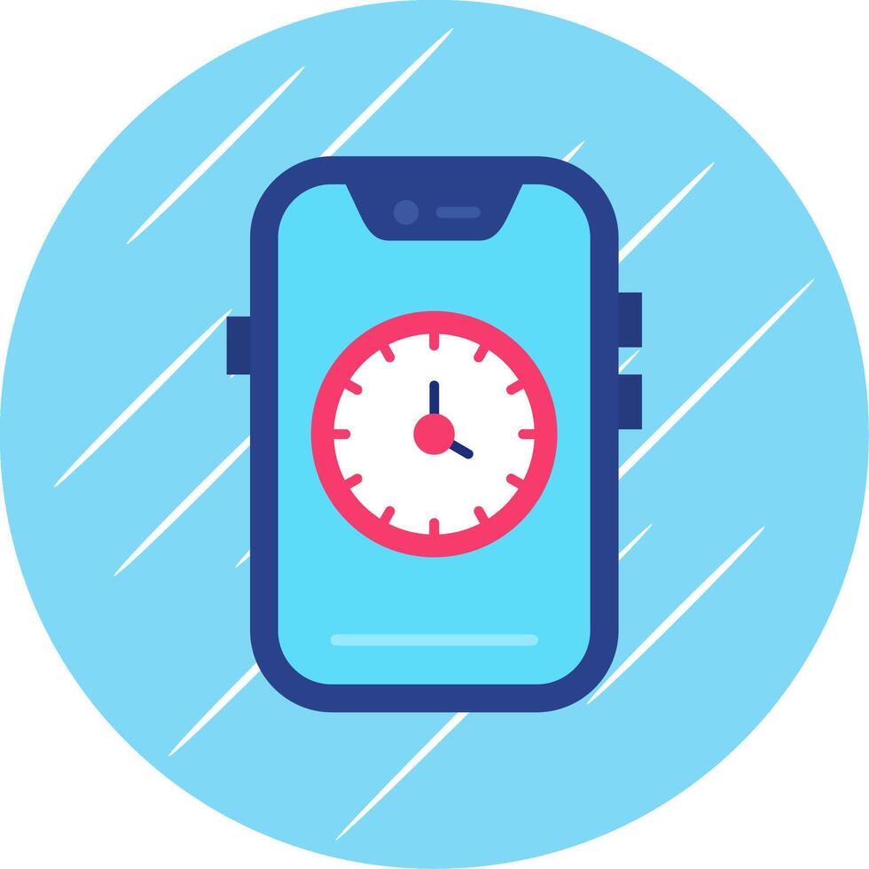 Time Flat Blue Circle Icon vector