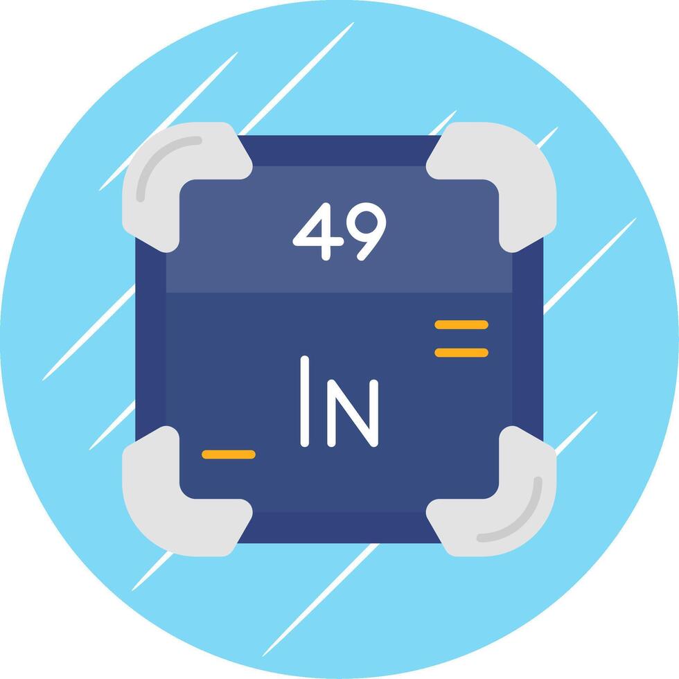 Indium Flat Blue Circle Icon vector