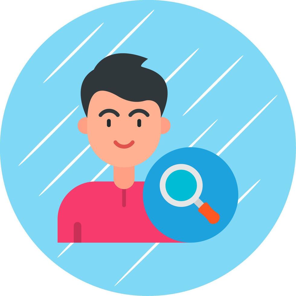 Search Flat Blue Circle Icon vector