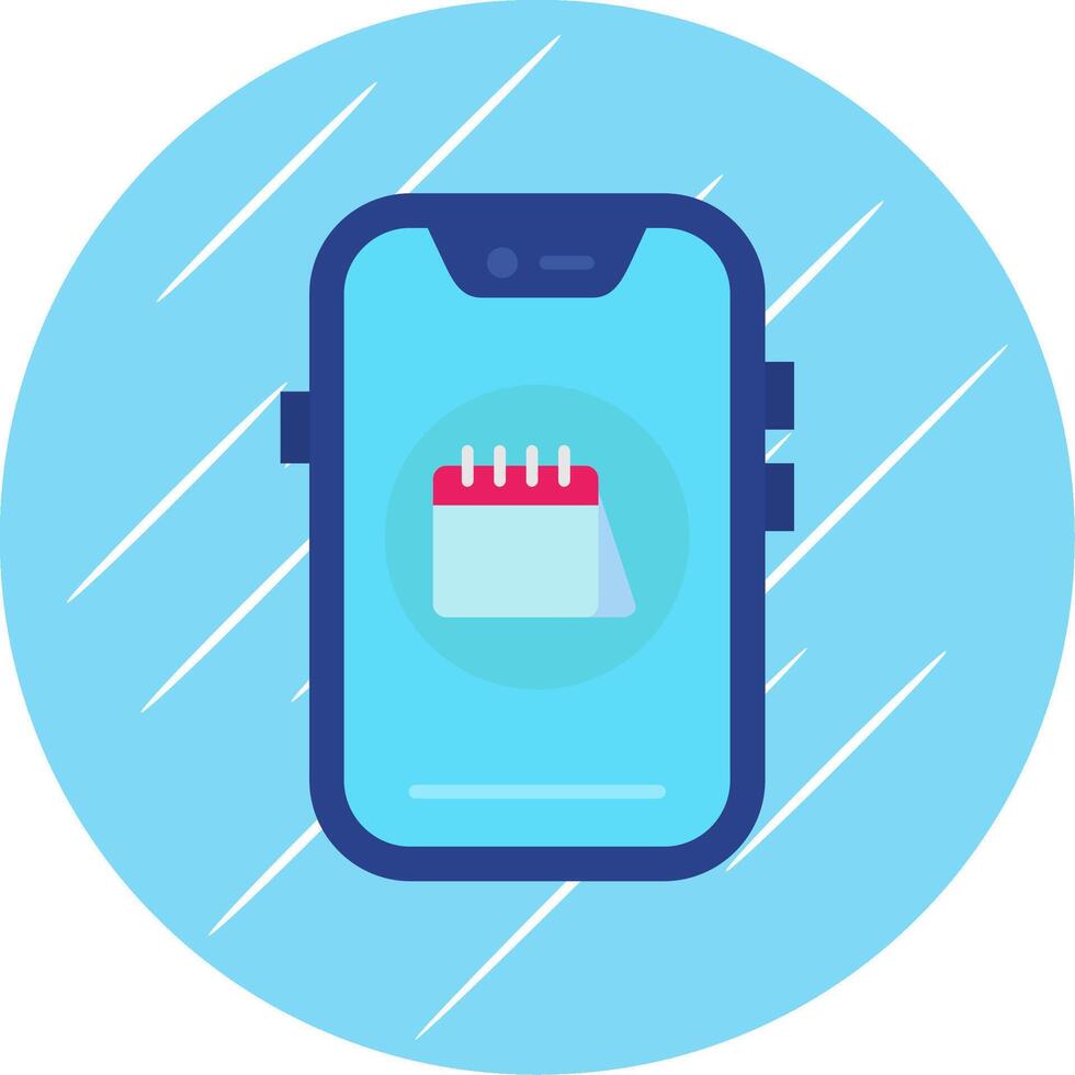 Calendar Flat Blue Circle Icon vector