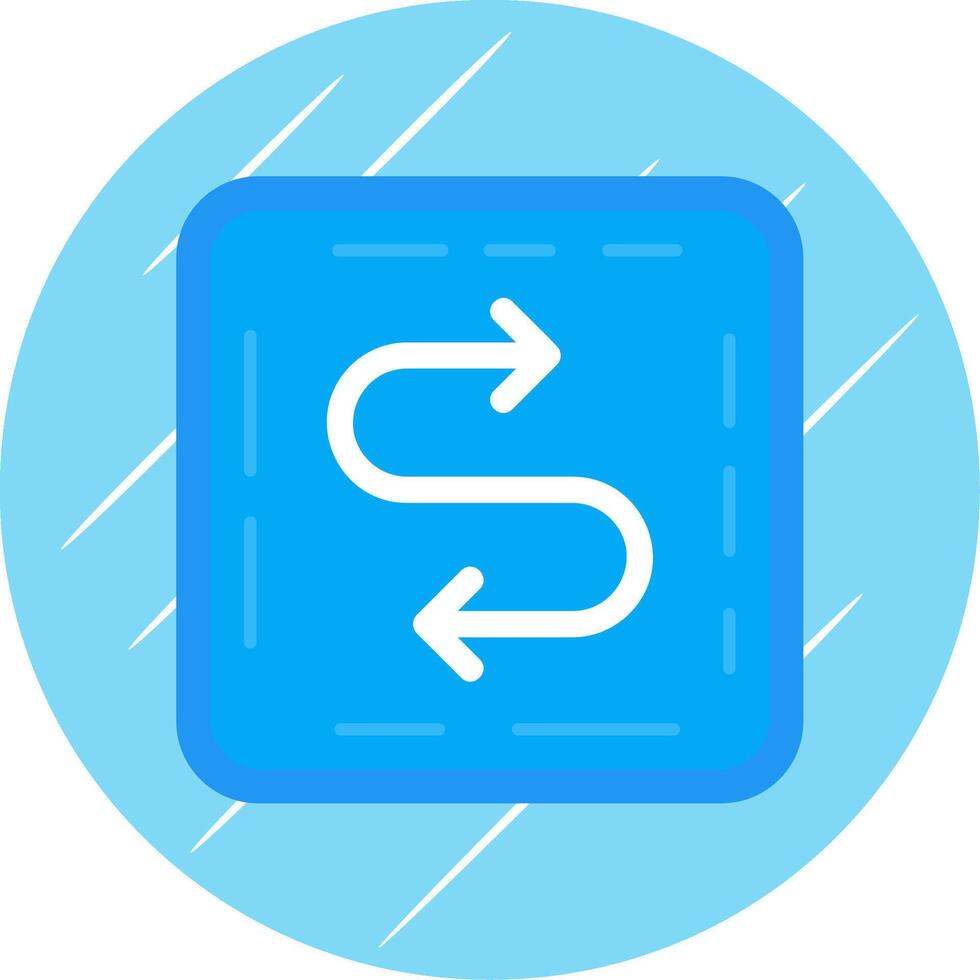 Zigzag Flat Blue Circle Icon vector