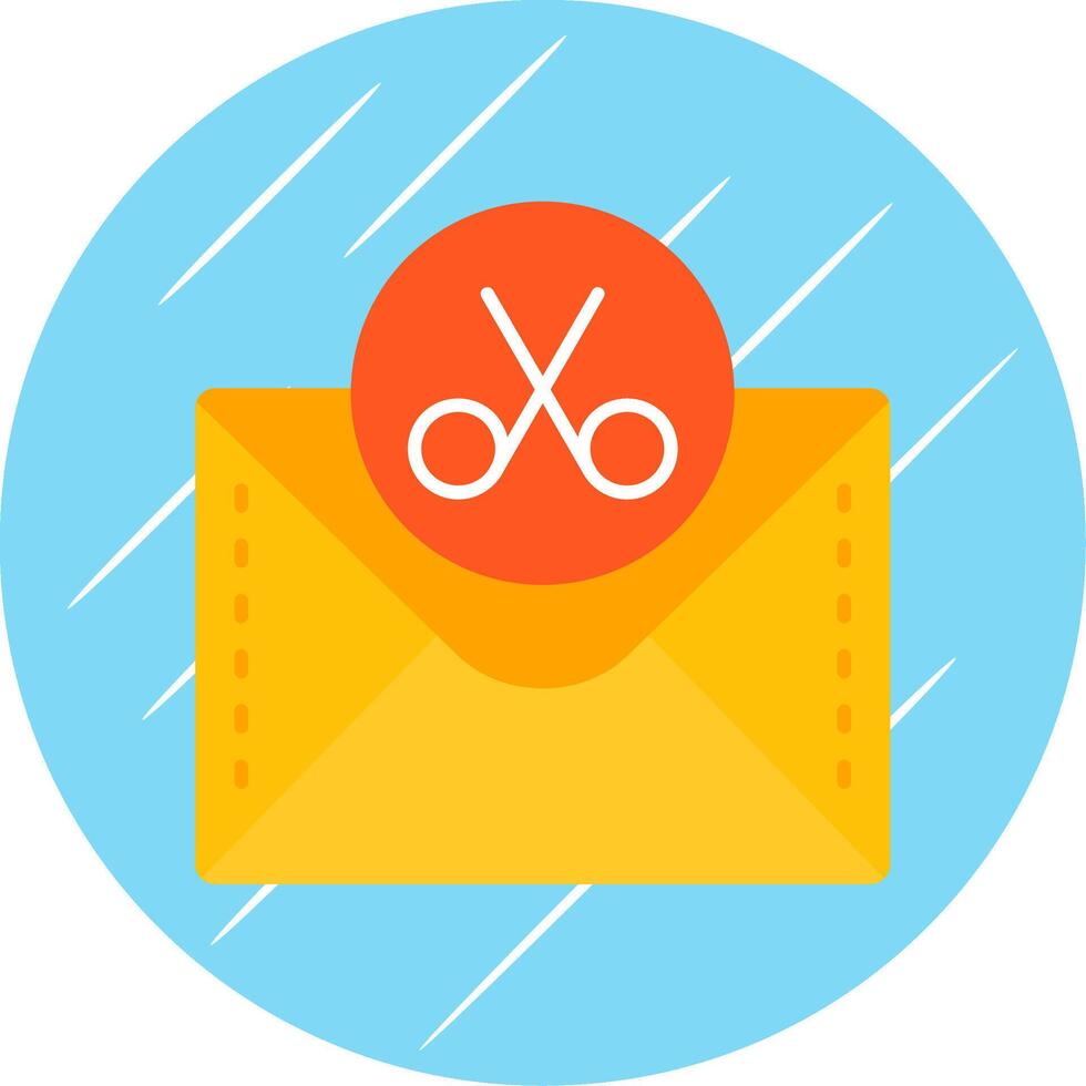 Scissor Flat Blue Circle Icon vector
