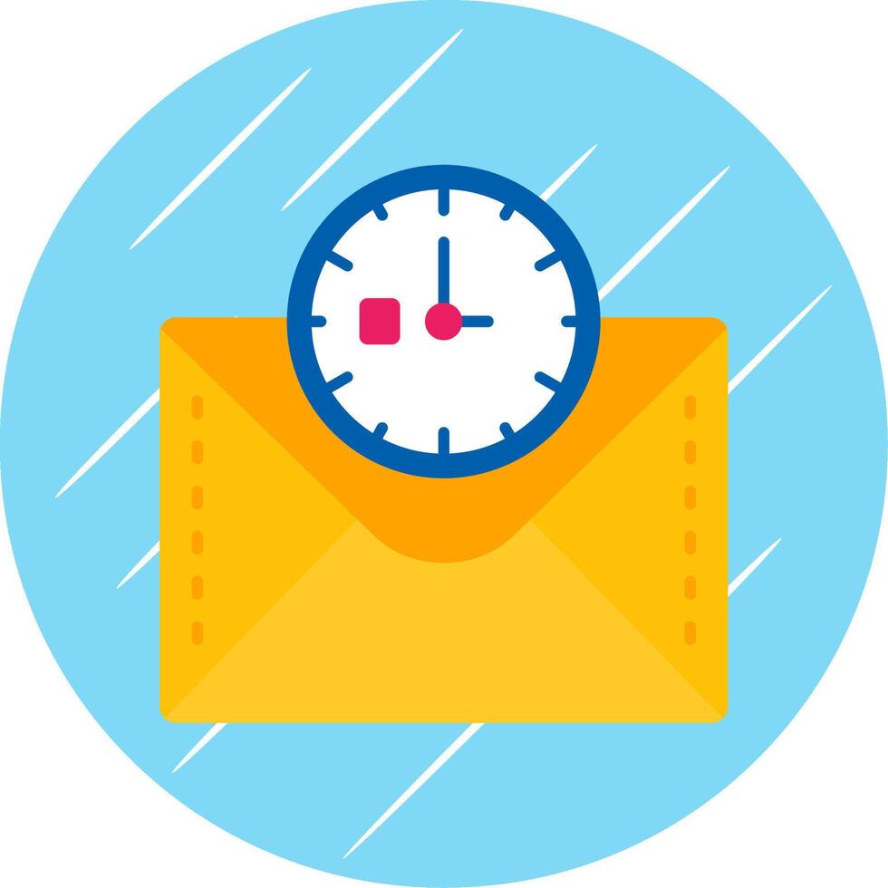 Clock Flat Blue Circle Icon vector