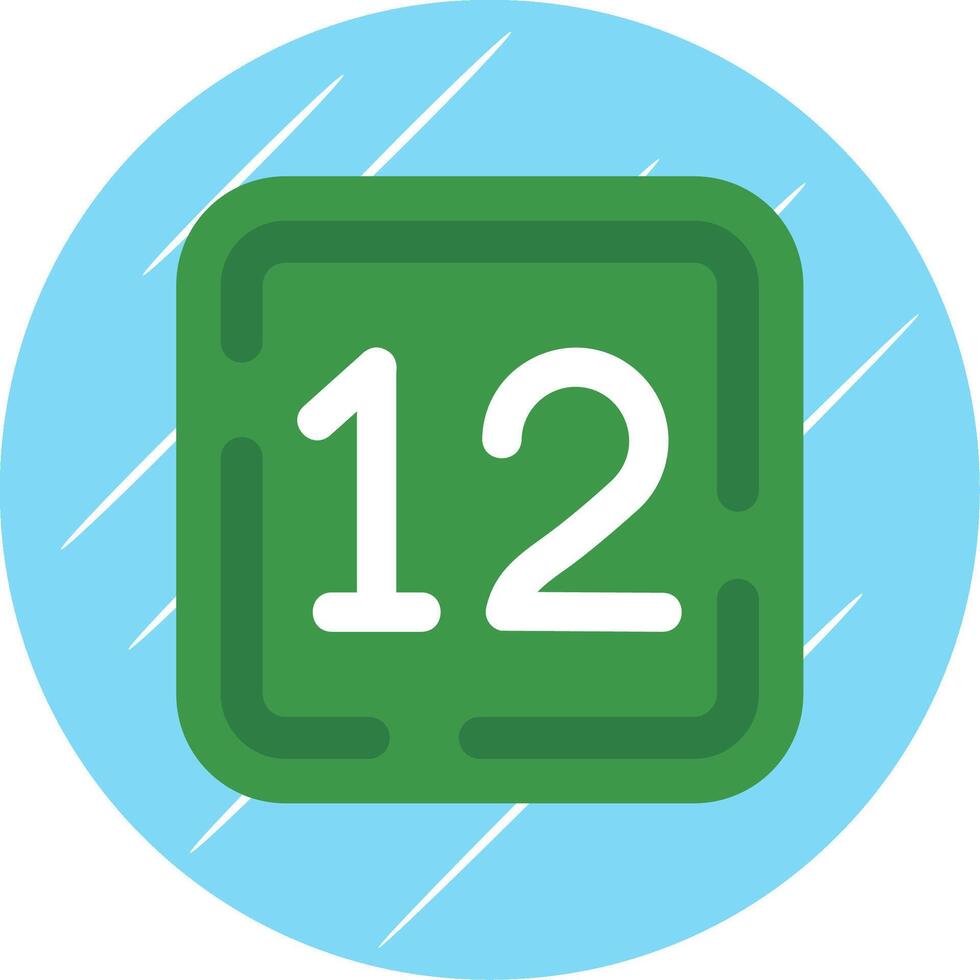 Twelve Flat Blue Circle Icon vector