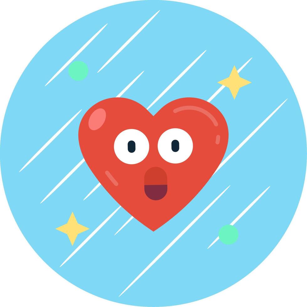 Surprised Flat Blue Circle Icon vector
