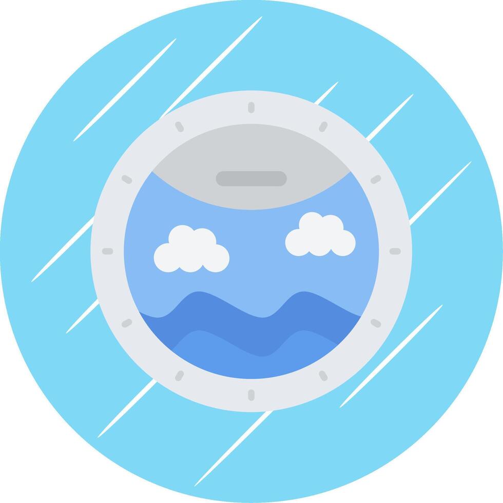 Porthole Flat Blue Circle Icon vector