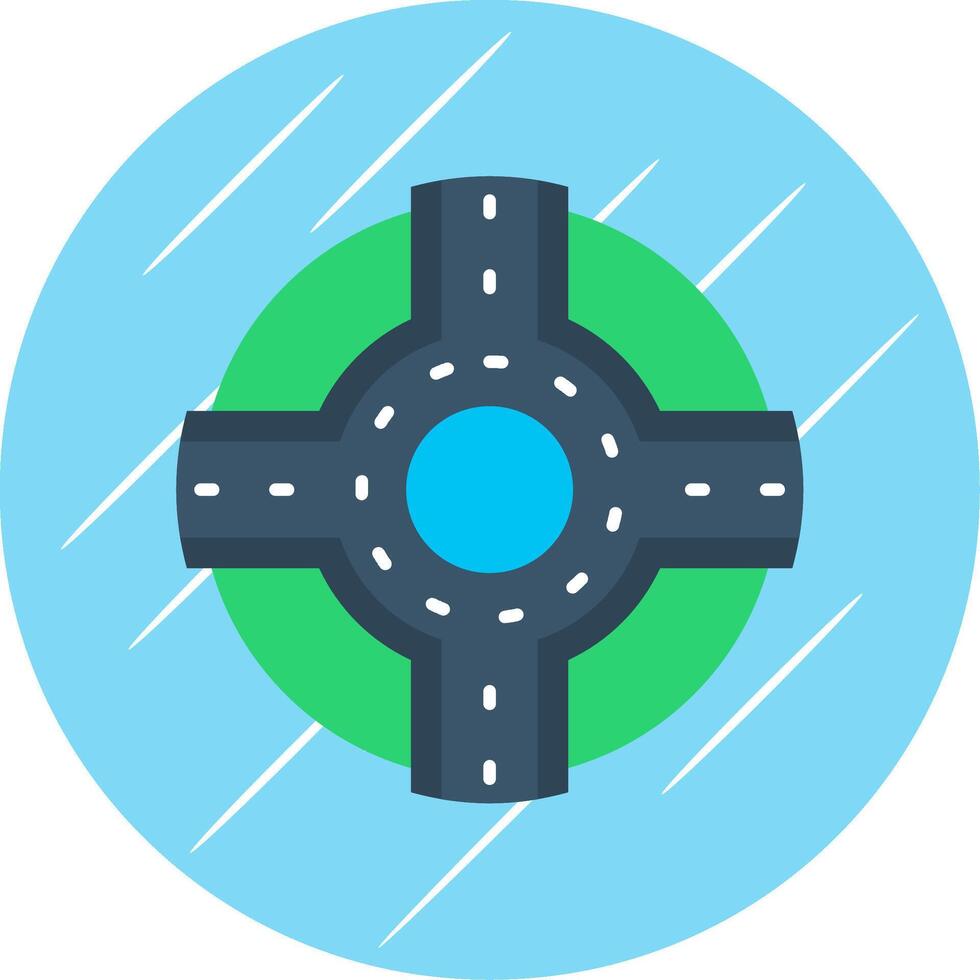 Roundabout Flat Blue Circle Icon vector