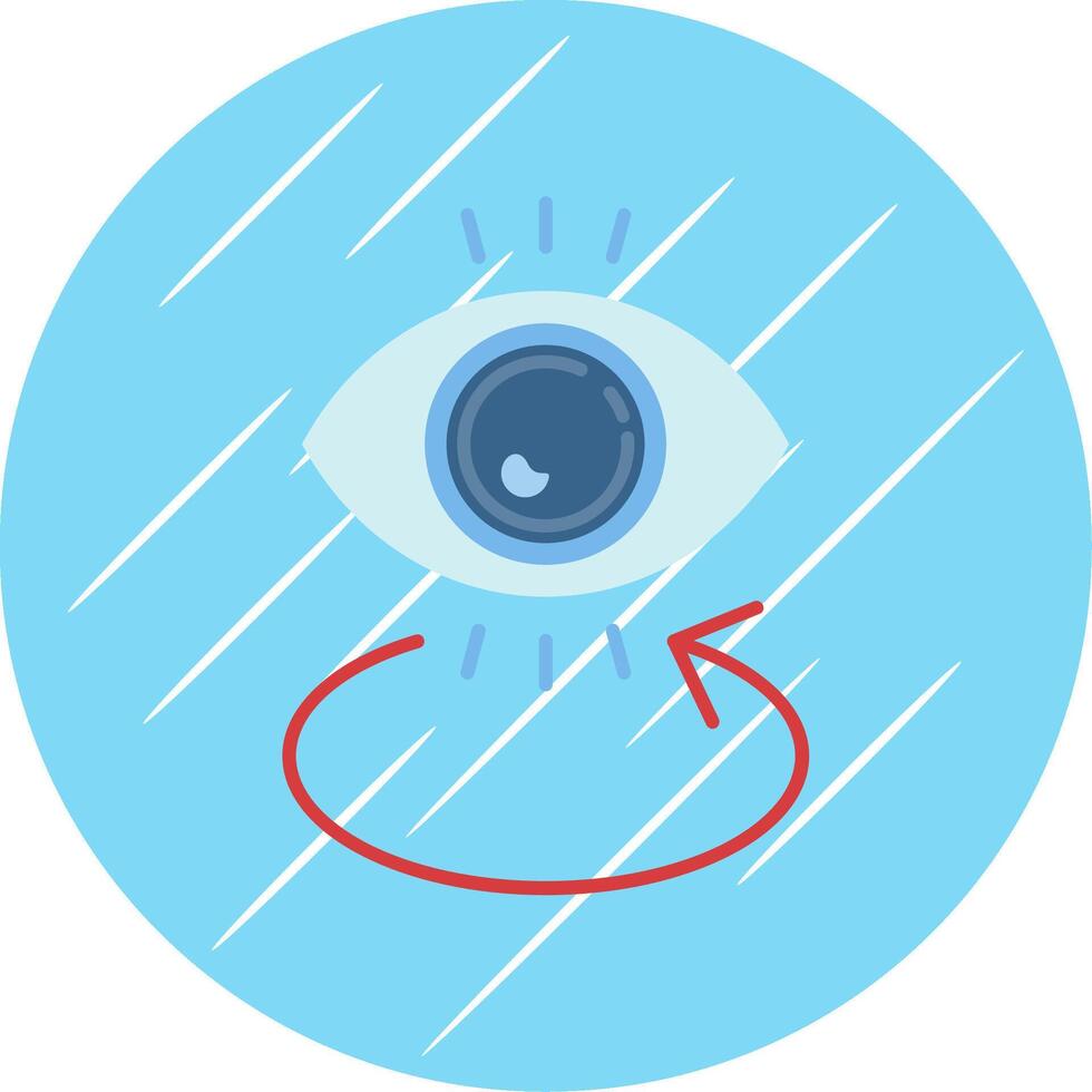 ojo plano azul circulo icono vector