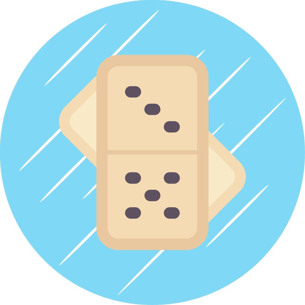 Domino Flat Blue Circle Icon vector