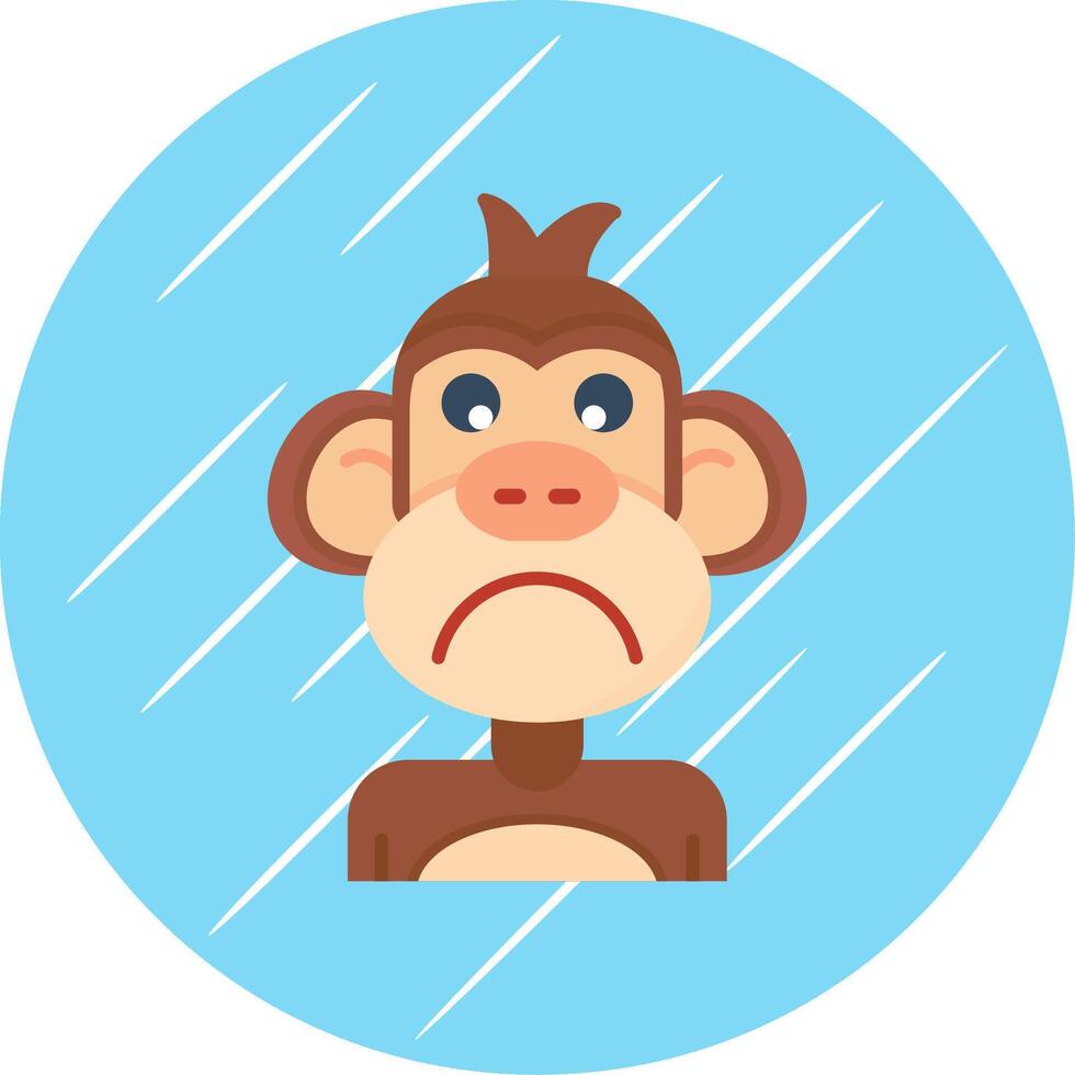 Sad Flat Blue Circle Icon vector