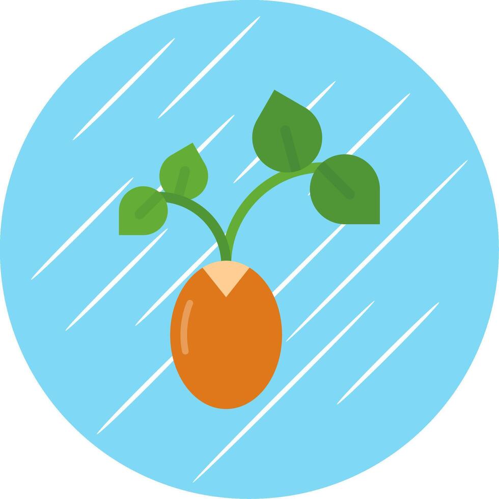 Sprout Flat Blue Circle Icon vector