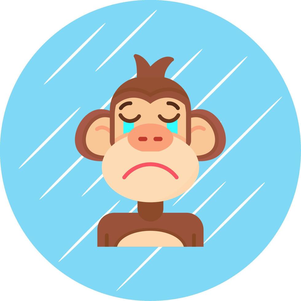 Cry Flat Blue Circle Icon vector