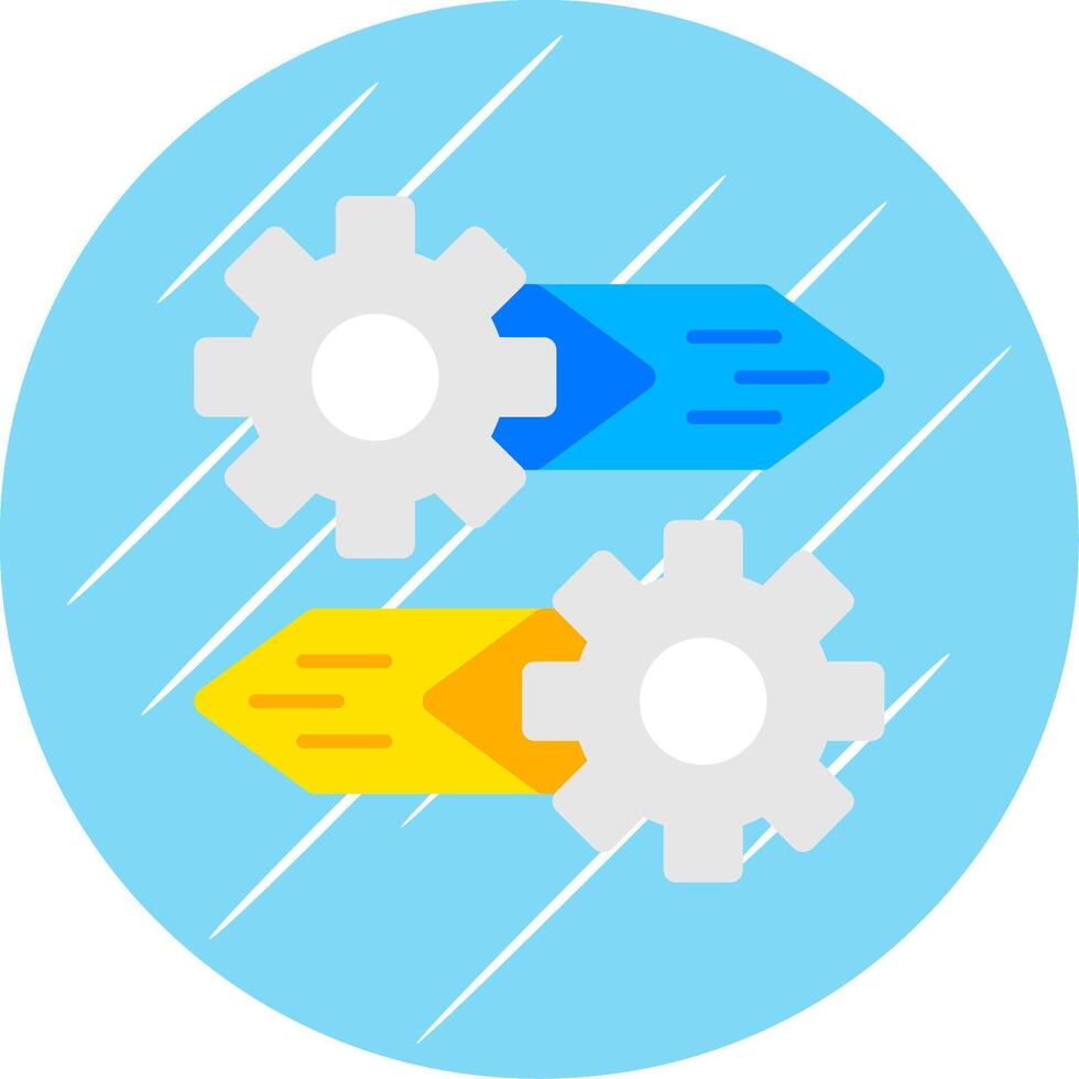 engranaje plano azul circulo icono vector