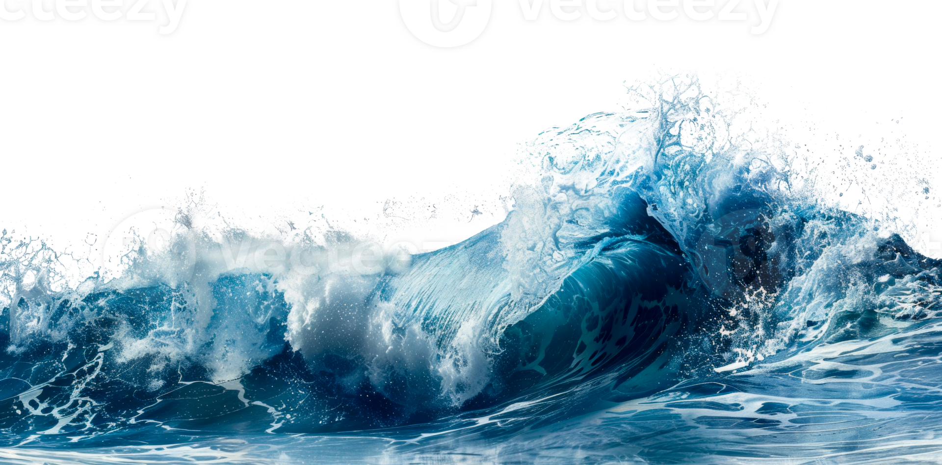 ai genererad curling blå hav Vinka på transparent bakgrund - stock png. png