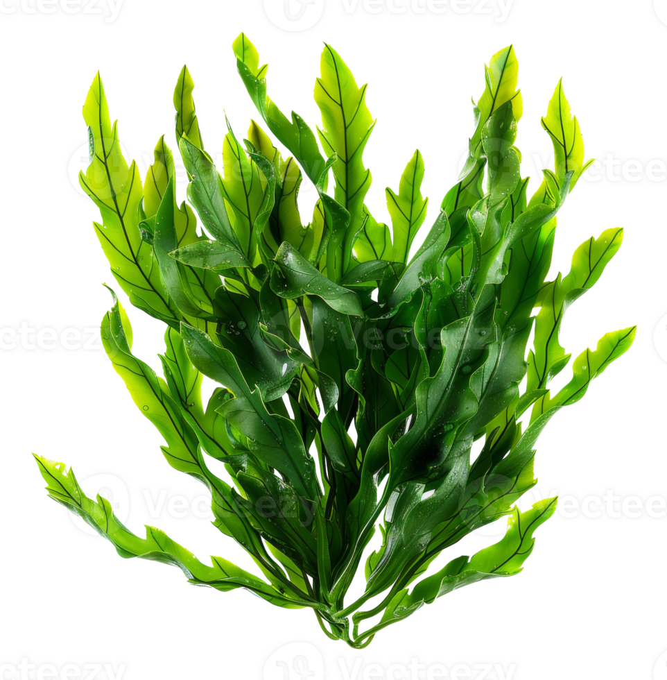 AI generated Fresh green sea lettuce algae on transparent background - stock png. png