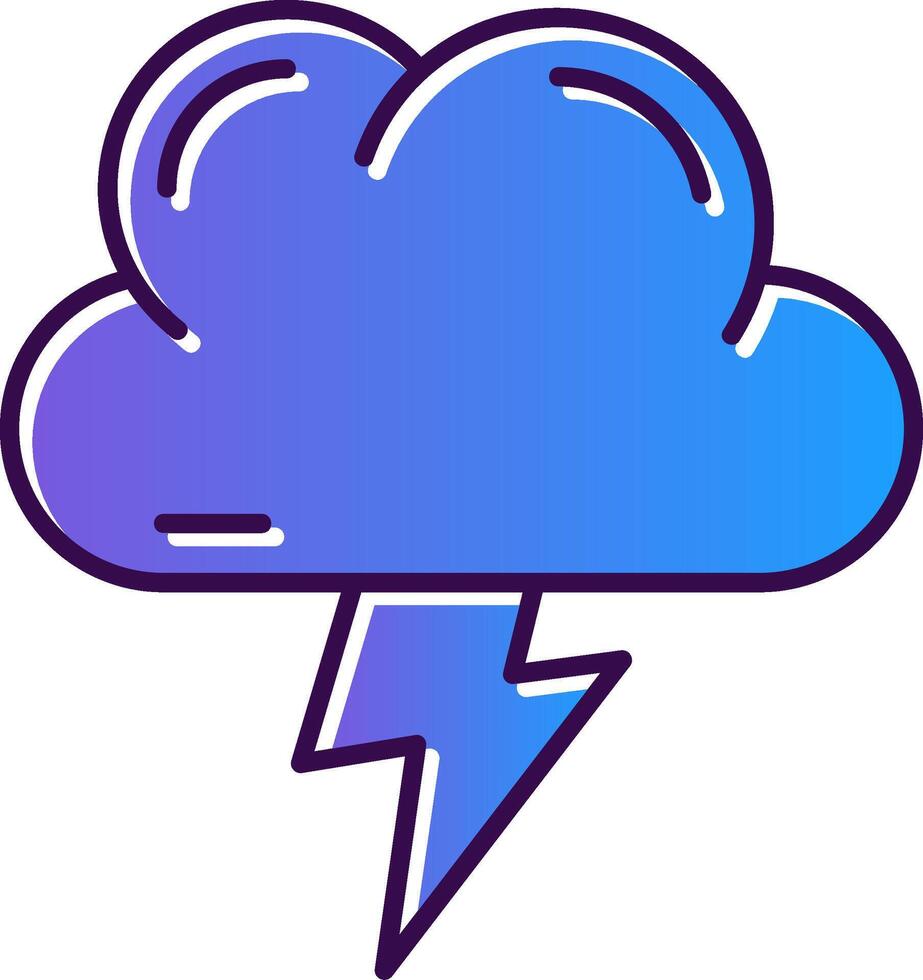 Lightning Gradient Filled Icon vector