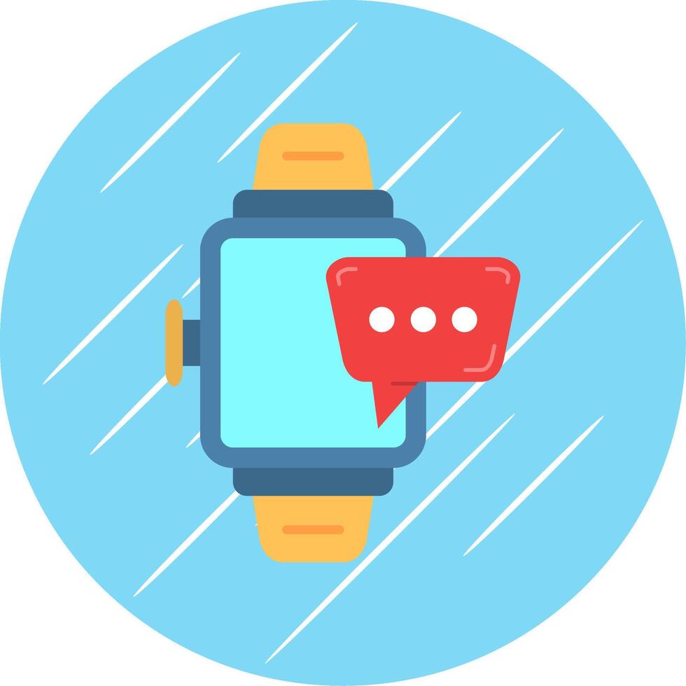 Smartwatch Flat Blue Circle Icon vector