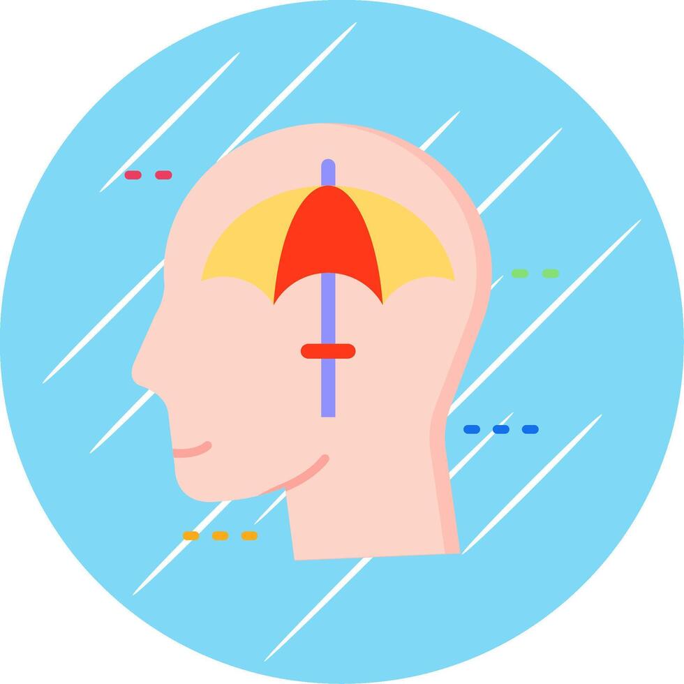 Umbrella Flat Blue Circle Icon vector