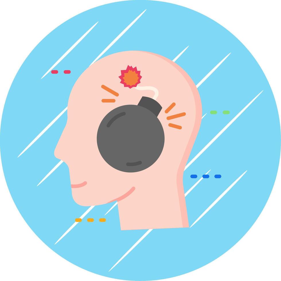 Bomb Flat Blue Circle Icon vector
