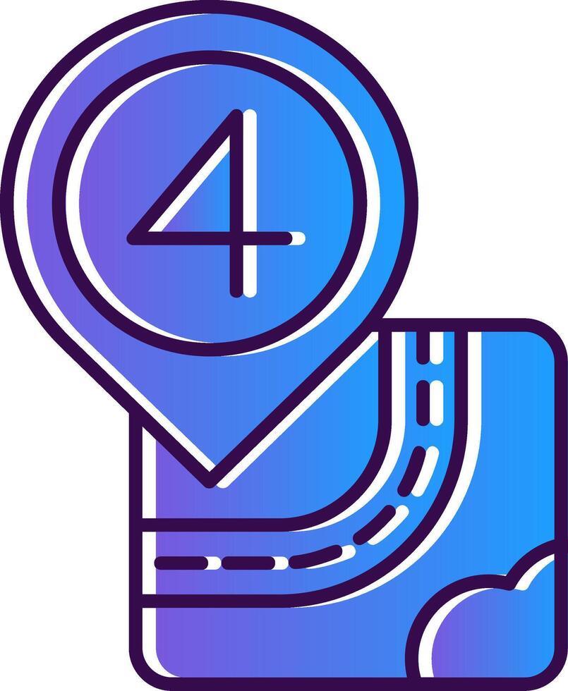 Four Gradient Filled Icon vector