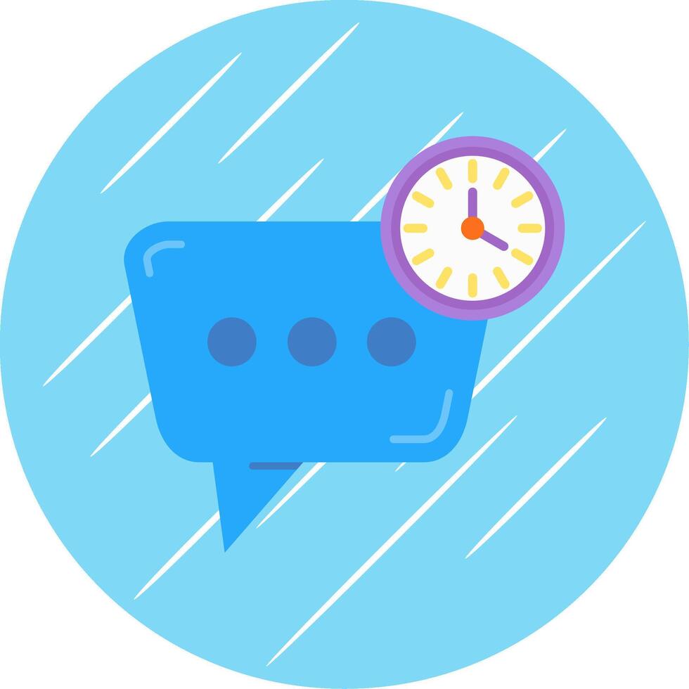 Time Flat Blue Circle Icon vector